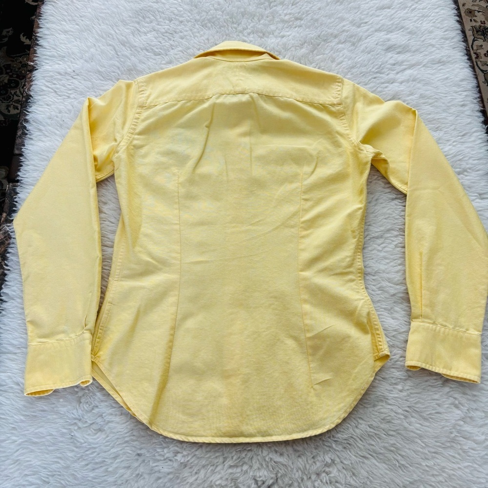 Ralph Lauren Yellow Embroidered Crest Button-Down Girls Kids Shirt size 7 - Picture 2 of 16